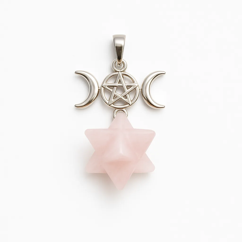 Pendente Merkaba Quartzo Rosa