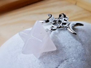 Pendente Merkaba Quartzo Rosa Triluna Wicca