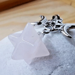 Pendente Merkaba Quartzo Rosa Triluna Wicca