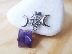 Pendente Merkaba Ametista Triluna Wicca