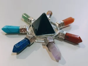 Gerador Energia Pirâmide Onix + 7 Pontas Chakras