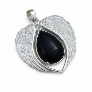 Pendente Anjo Obsidiana Negra